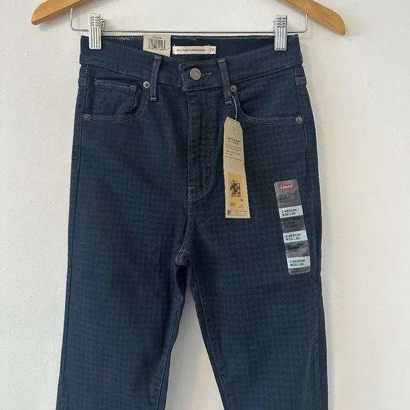 NWT Levi's Mile High Super Skinny Checkered Jeans | Size 26 - Picture 2 of 13